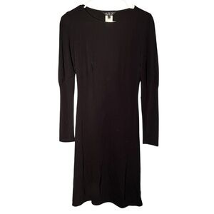 Vintage ABS by Allen Schwartz Midi Dress Black Long Sleeve P